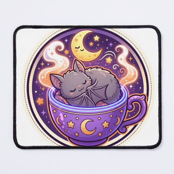 Item preview, Sleepy Bat Curled Up In A Teacup designed and sold by ELmestka.