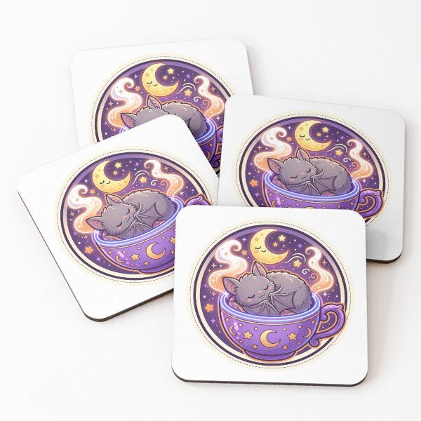 Item preview, Sleepy Bat Curled Up In A Teacup designed and sold by ELmestka.