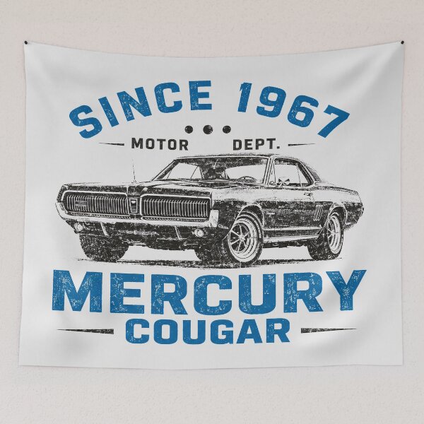 Item preview, 1967 Mercury Cougar GT V8 Classic American Muscle Car Retro Vintage Art designed and sold by EdGraphy.