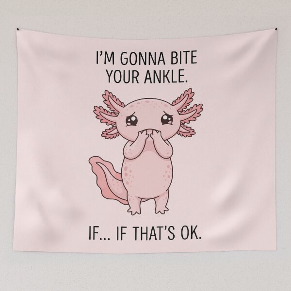 Item preview, Shy Axolotl If Thats Ok Cute Kawaii Amphibian Art designed and sold by Amir Faysal.