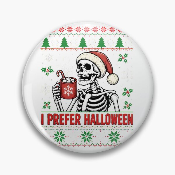 Item preview, I Prefer Halloween Skeleton Hot Cocoa Ugly Sweater designed and sold by Maladies.