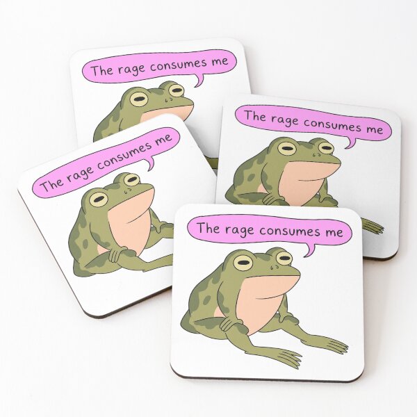 Item preview, The Rage Consumes Me Frog Meme designed and sold by DariaDoodleArt.