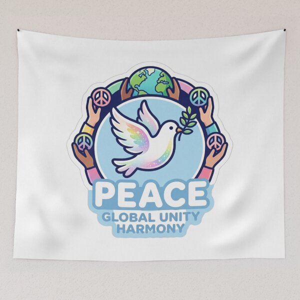 Item preview, Rainbow Peace Dove & Global Unity Harmony Sticker designed and sold by GeniusCorner.