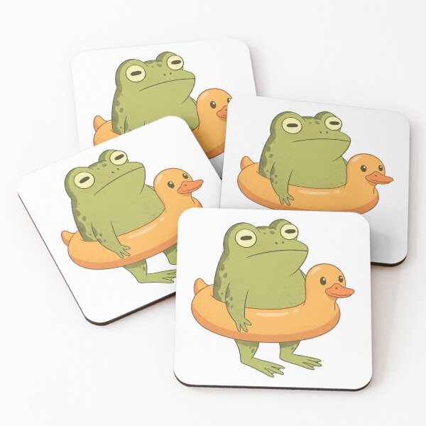 Item preview, Chubby Frog Sitting In Duck Floatie designed and sold by DariaDoodleArt.