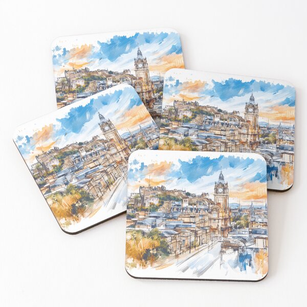 Item preview, Colorful Edinburgh Skyline designed and sold by kolonjArt.