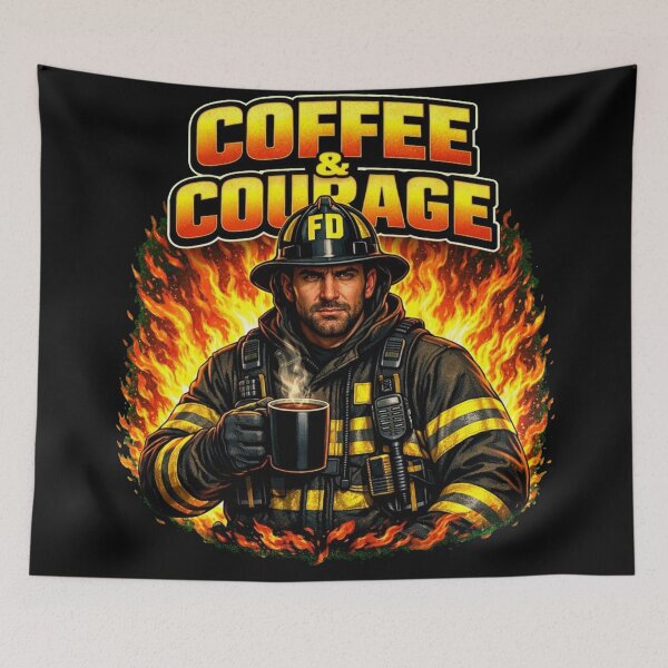 Item preview, COFFEE & COURAGE | Firefighter Life Design designed and sold by Timeless Junction.