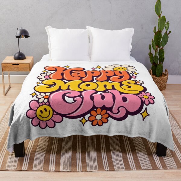 Item preview, Happy Moms Club – Groovy Retro Smiley Flower Design designed and sold by Paper-Pickle.