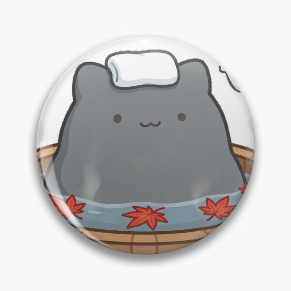 Item preview, Cute Black Cat Ghost Hot Spring Onsen Fall Halloween Kawaii Sticker designed and sold by xiaoxiaochibi.