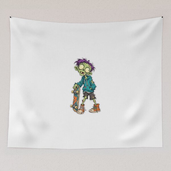 Item preview, Funny Zombie Skater with Purple Hair designed and sold by RetroPop23.