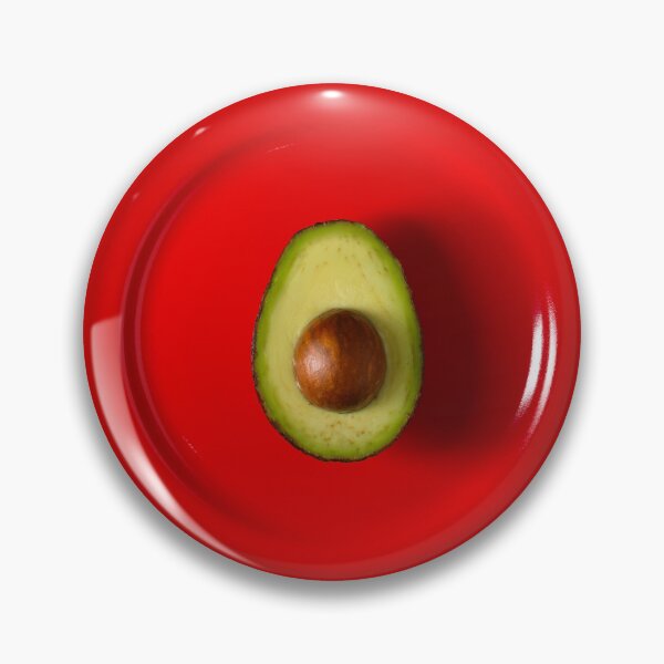Item preview, Fresh Avocado Half on Bright Red Plate Minimalist Food Photography designed and sold by SergeiLorgus.