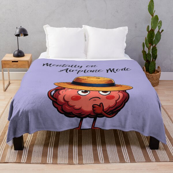 Item preview, Mentally on Airplane Mode Cute Cartoon Brain Introvert Humor designed and sold by tinkeybabes.
