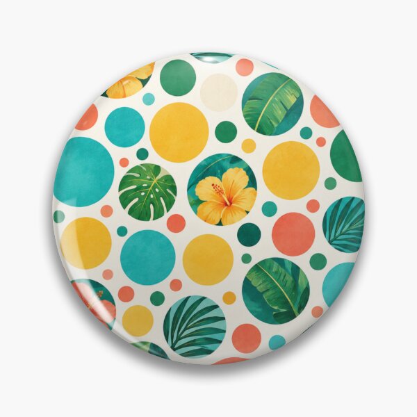 Item preview, Tropical Hibiscus Palm Leaves Polka Dots Aesthetic Seamless Pattern designed and sold by Shivora Studio.