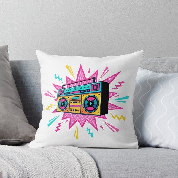 Item preview, Retro 80s Boombox Seamless Pattern Neon Pop Art Aesthetic designed and sold by MsMind.
