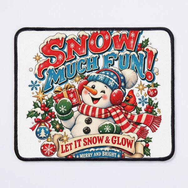 Item preview, Retro Christmas Snowman Snow Much Fun designed and sold by DesigndreamMe.