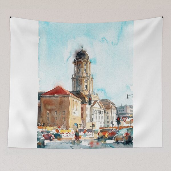 Item preview, Berlin Altes Stadthaus Watercolor Street designed and sold by caracatita75.