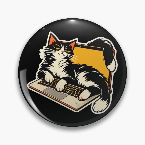 Item preview, Tuxedo Cat Sprawled Across an Open Laptop designed and sold by Zyvora-merch.