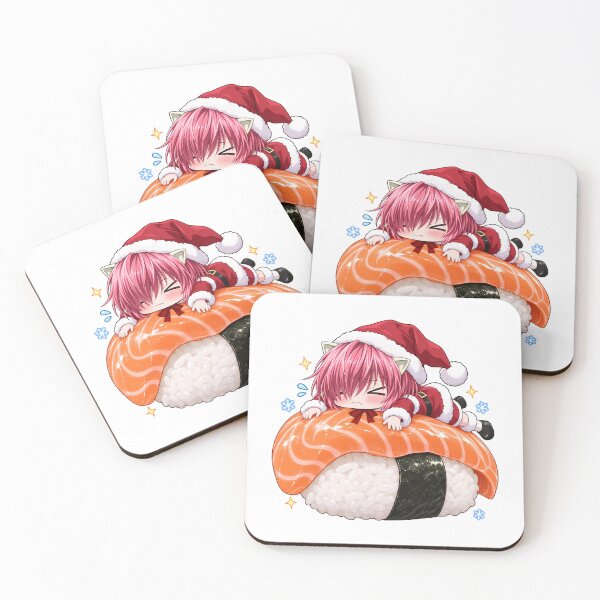 Item preview, Lucy Kaede Elfen Lied Christmas Salmon Sushi Chibi designed and sold by mildaclairmo.