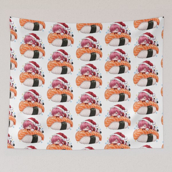 Item preview, Lucy Kaede Elfen Lied Christmas Salmon Sushi Chibi designed and sold by mildaclairmo.
