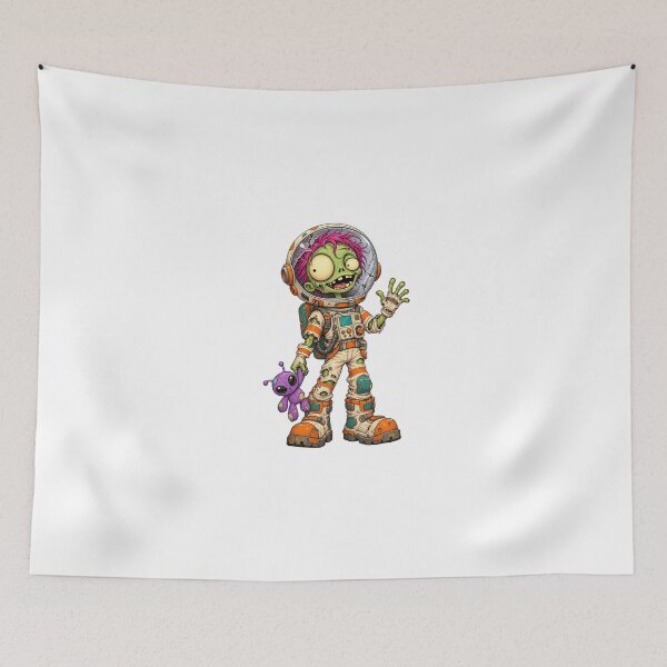 Item preview, Cute Zombie Astronaut with Alien Plush designed and sold by RetroPop23.