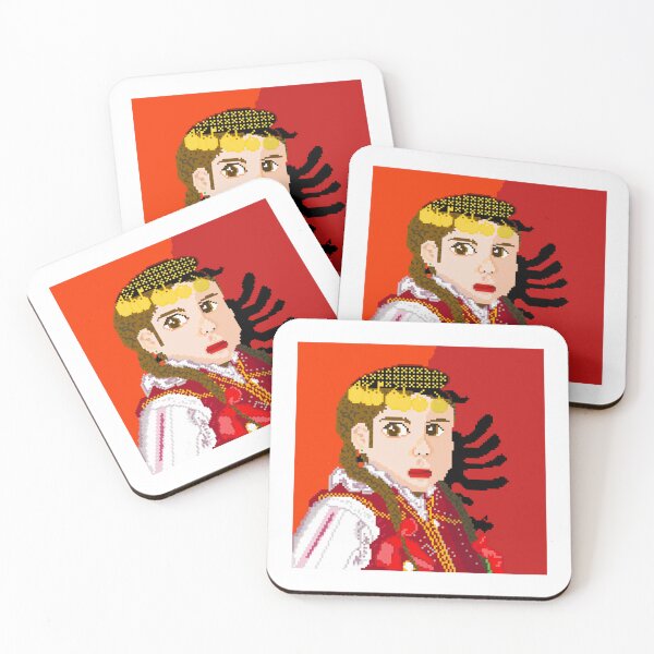 Item preview, Albanian Girl In Traditional Red Vest Graphic Art designed and sold by IllyrianRoots.