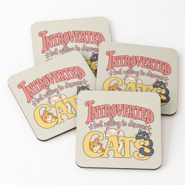 Item preview, introverted but willing to discuss cats designed and sold by MoodleDoon.