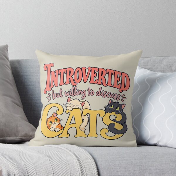 Item preview, introverted but willing to discuss cats designed and sold by MoodleDoon.