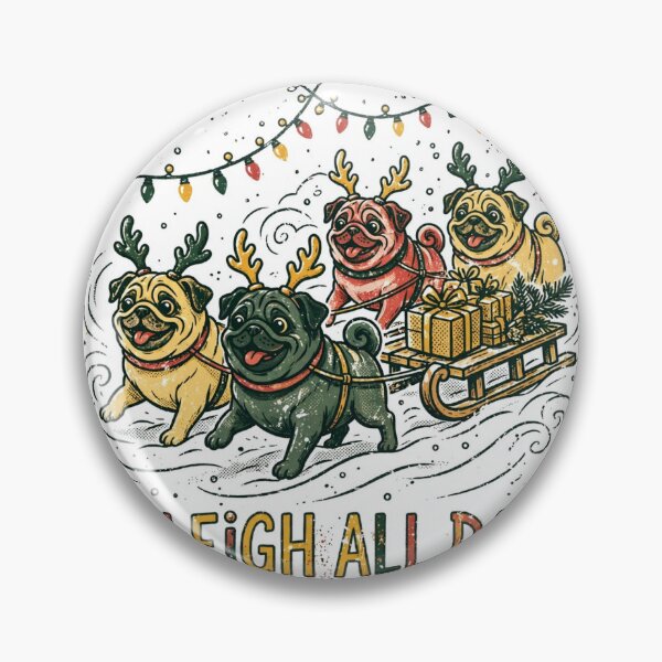 Item preview, Sleigh All Day — Pug Reindeer Sled Christmas Shirt designed and sold by TheShopier.