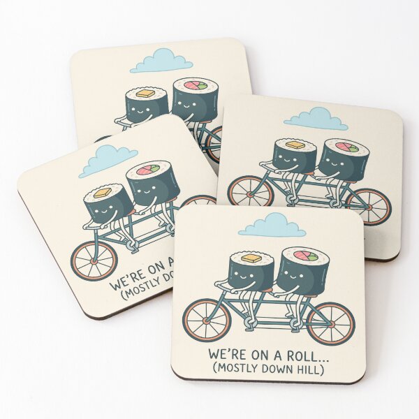 Item preview, Were On A Roll Mostly Down Hill Cute Sushi Tandem Bike designed and sold by Amir Faysal.
