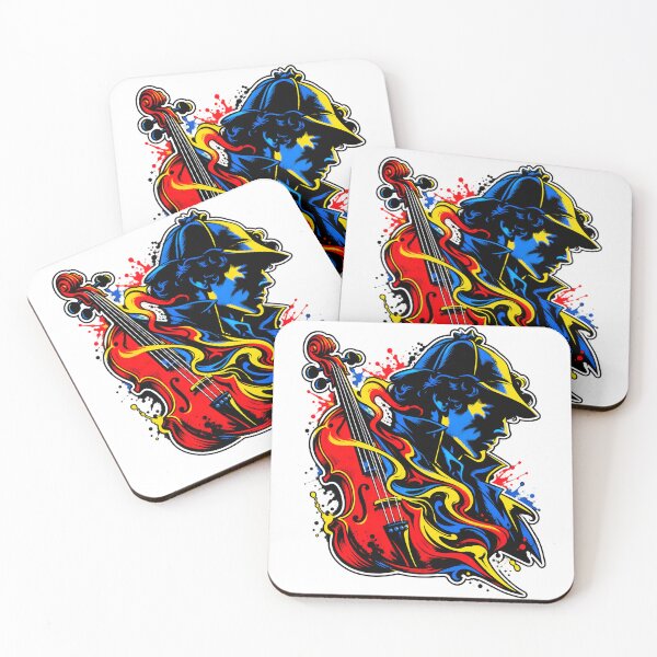 Item preview, Sherlock Holmes: Primary Color Violin Portrait designed and sold by Fenay Designs.