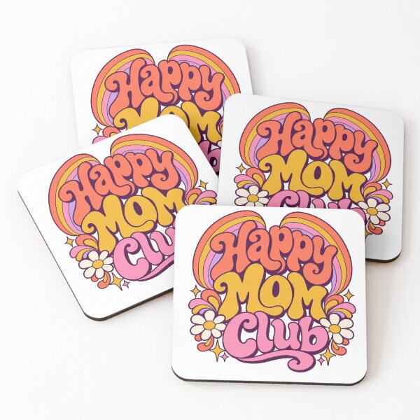 Item preview, Happy Mom Club – Groovy Retro Rainbow and Daisy Flowers designed and sold by Paper-Pickle.