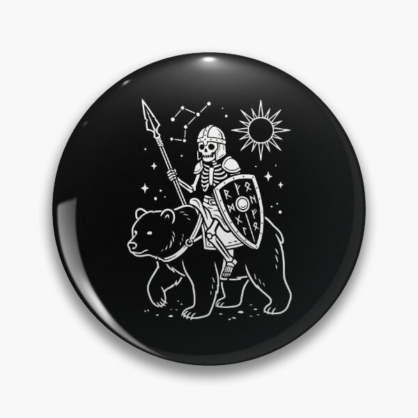 Item preview, Viking Bear Rider Skeleton Warrior Norse Mythology Art designed and sold by Amir Faysal.