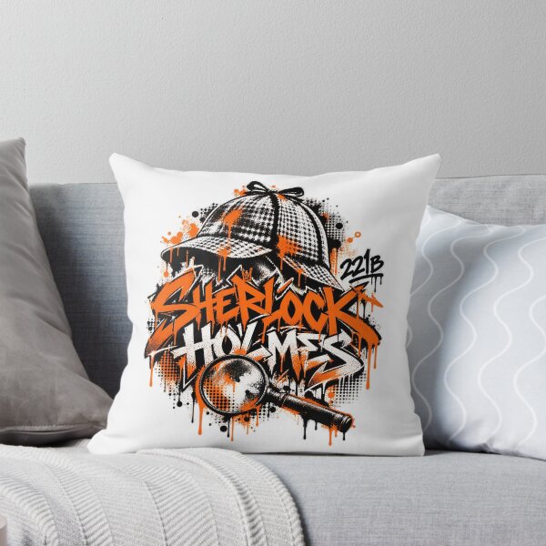 Item preview, Sherlock Holmes: Orange Graffiti Deerstalker Clues designed and sold by Fenay Designs.
