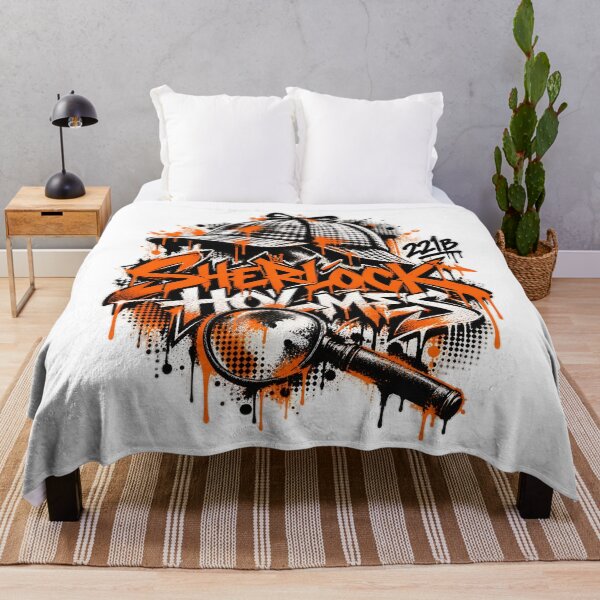 Item preview, Sherlock Holmes: Orange Graffiti Deerstalker Clues designed and sold by Fenay Designs.