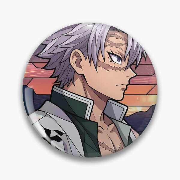 Item preview, Sanemi Shinazugawa Demon Slayer Sunset Stained Glass Portrait designed and sold by mildaclairmo.
