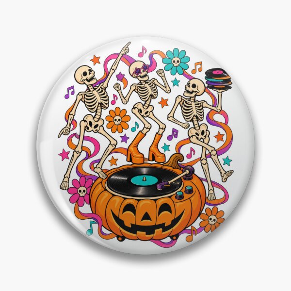 Item preview, Groovy Halloween Skeletons & Pumpkin Turntable designed and sold by MD Sweet.