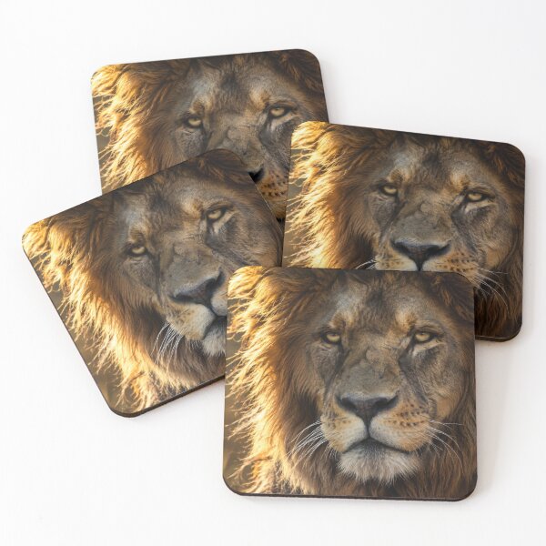 Item preview, Majestic Male African Lion Close-Up Portrait – Golden Mane Wildlife Photography designed and sold by LazyOwlStore.