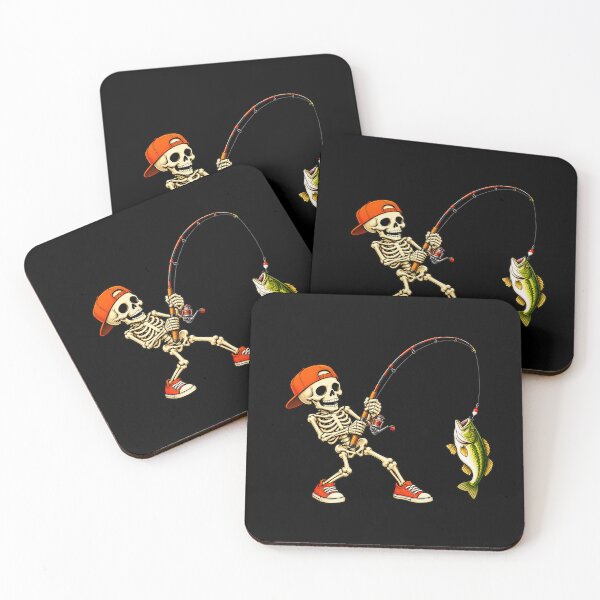 Item preview, Skeleton Fisherman – Funny Bass Fishing Cartoon designed and sold by WILLIAMS-BR.