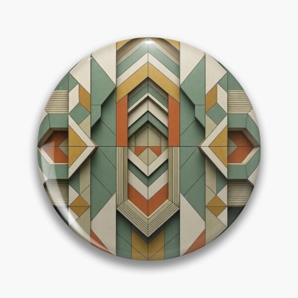 Item preview, Retro 3D Geometric Hexagon Mosaic Mid Century Architectural Art Sage Terracotta designed and sold by Dogandesighn.