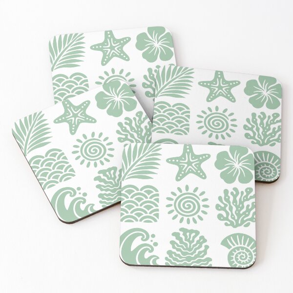 Item preview, Tropical Ocean Icons Beach Summer Wave Starfish Coral designed and sold by brandingpro.