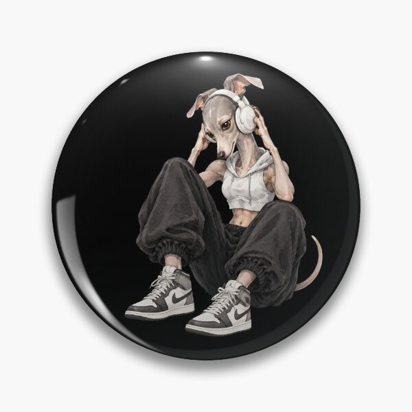 Item preview, Italian Greyhound Wearing Headphones and Streetwear designed and sold by Agnisherl.
