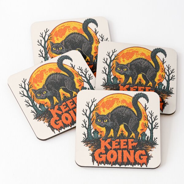 Item preview, Keep Going Halloween Black Cat Graveyard designed and sold by lungpleecha.
