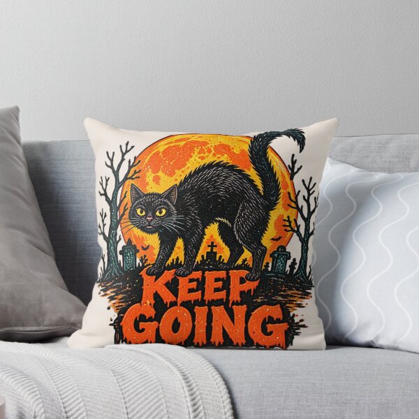 Item preview, Keep Going Halloween Black Cat Graveyard designed and sold by lungpleecha.
