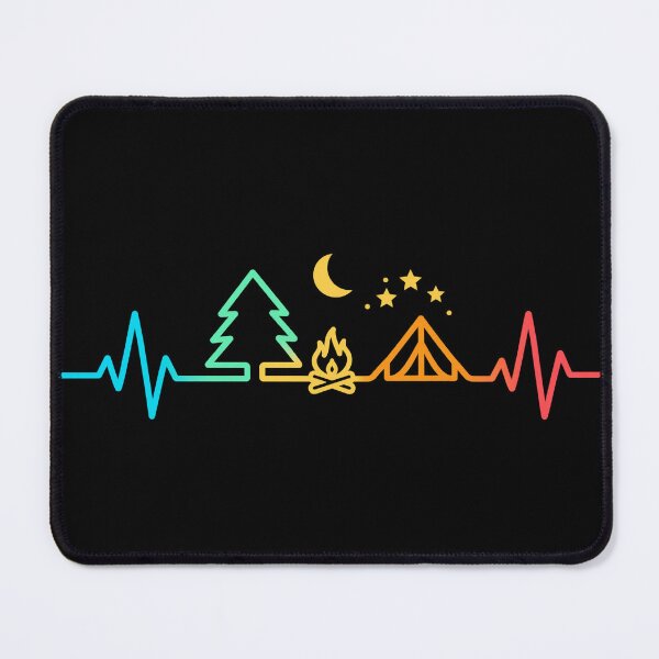 Item preview, Camping Heartbeat – Colorful Tent and Campfire Line Art designed and sold by WILLIAMS-BR.
