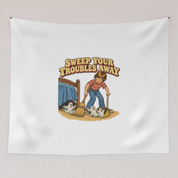 Item preview, SWEEP YOUR TROUBLES AWAY designed and sold by Pixdot.