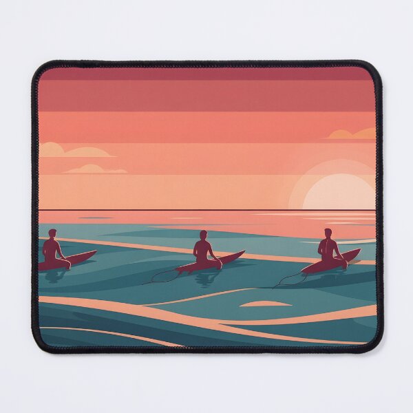 Item preview, Three Surfers on Calm Ocean at Sunset designed and sold by homydesign.
