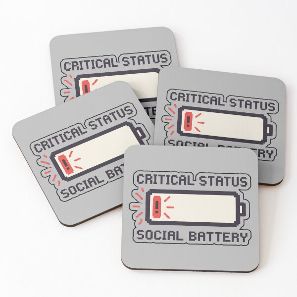 Item preview, Critical Social Battery - Retro Pixel Low Battery designed and sold by Potato Quality Prints.