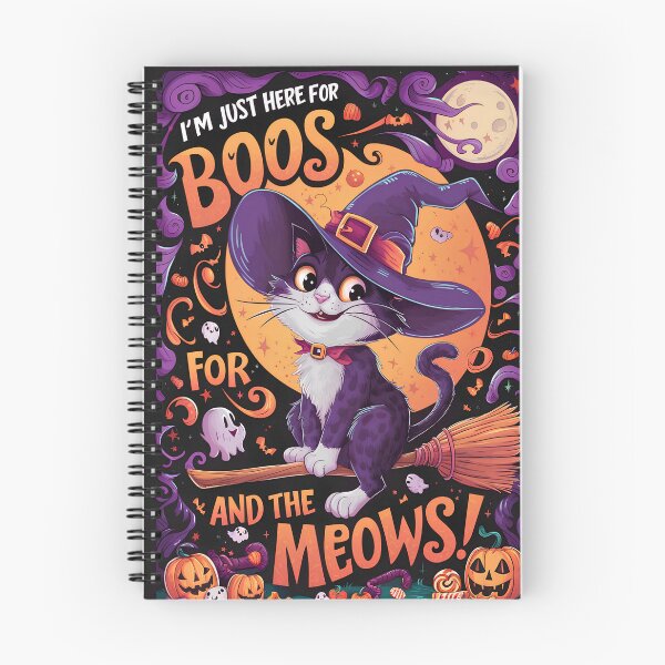 Item preview, Adorable Halloween Cat Wall Art - Here for Boos and Meows Poster designed and sold by Resilient Art Gallery.