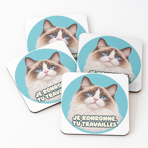 Item preview, Funny Ragdoll Cat – I purr, you work – Feline humor designed and sold by ateliermnp.
