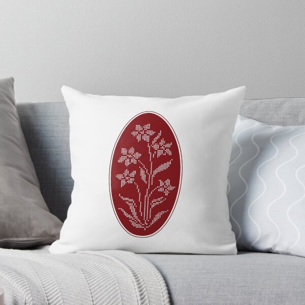 Item preview, Vintage Red Botanical Floral Motif in Oval Frame - 03 designed and sold by ivyysophia.