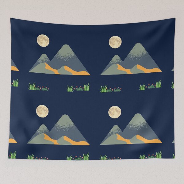 Item preview, Serene Desert Night Landscape with Crescent Moon and Hills designed and sold by rnscreationsin.